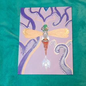 Abstract Dragonfly Art on Canvas
